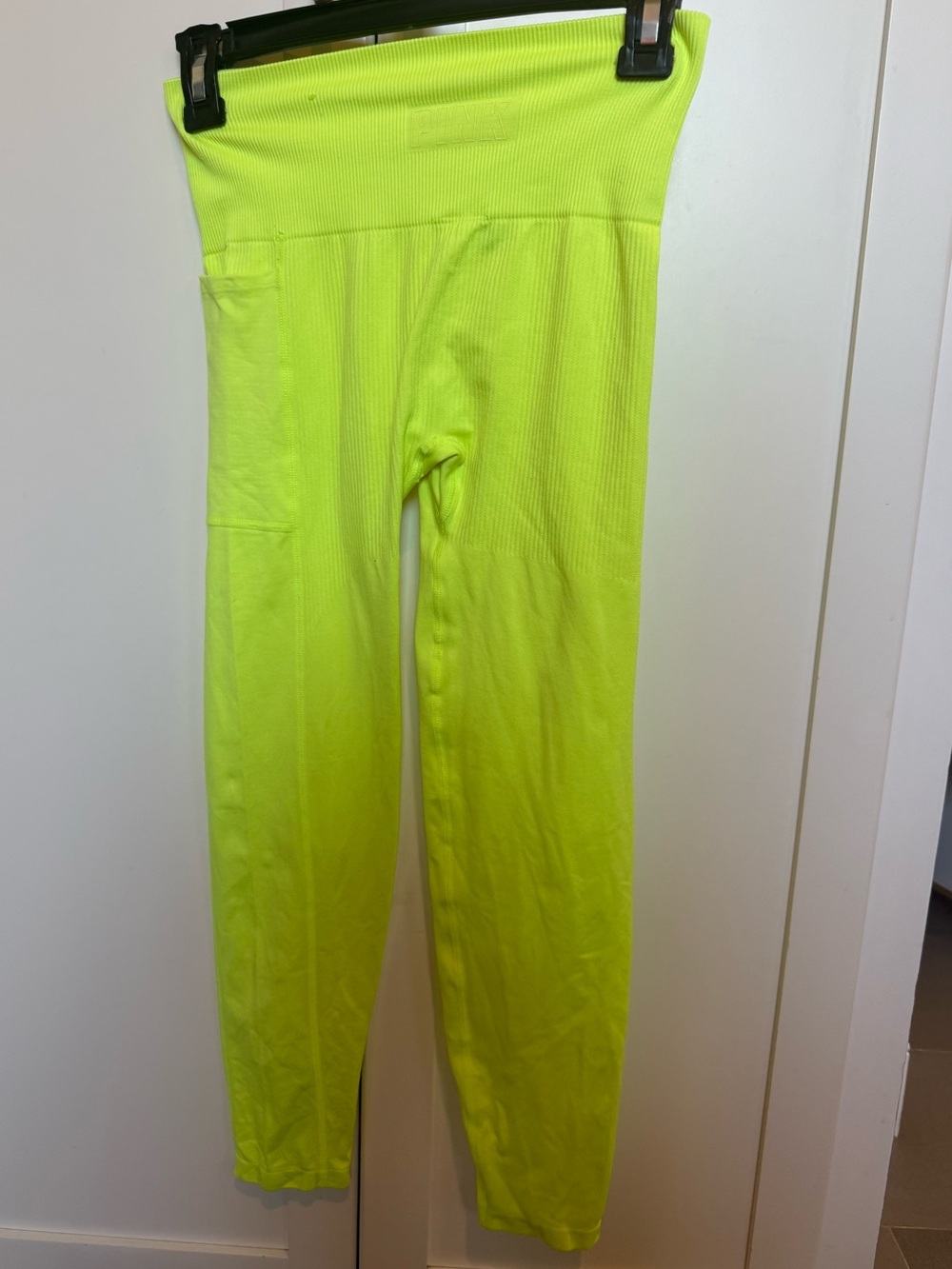 PINK Victoria's Secret Neon Yellow Leggings